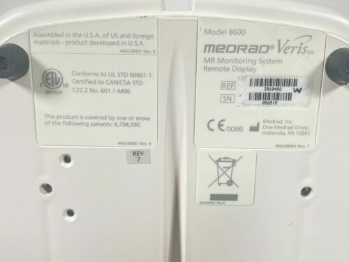 Medrad Veris 8600 MR Wireless Remote Display Monitoring System With Printer Monitor