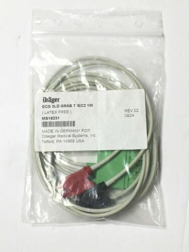 DRAEGER ECG 3LD-GRBR IEC2 Medical ECG 3LD-GRAB T IEC2 1M