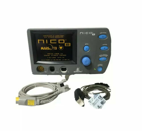 Respironics NICO2 Monitor With Novametrix Capnostat CO2 Sensor 956700-SpO2 Sensor 8776-00 Monitor