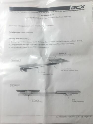 GCX Mounting Accessory Wall Mount Parts P/N HZ-0001-01