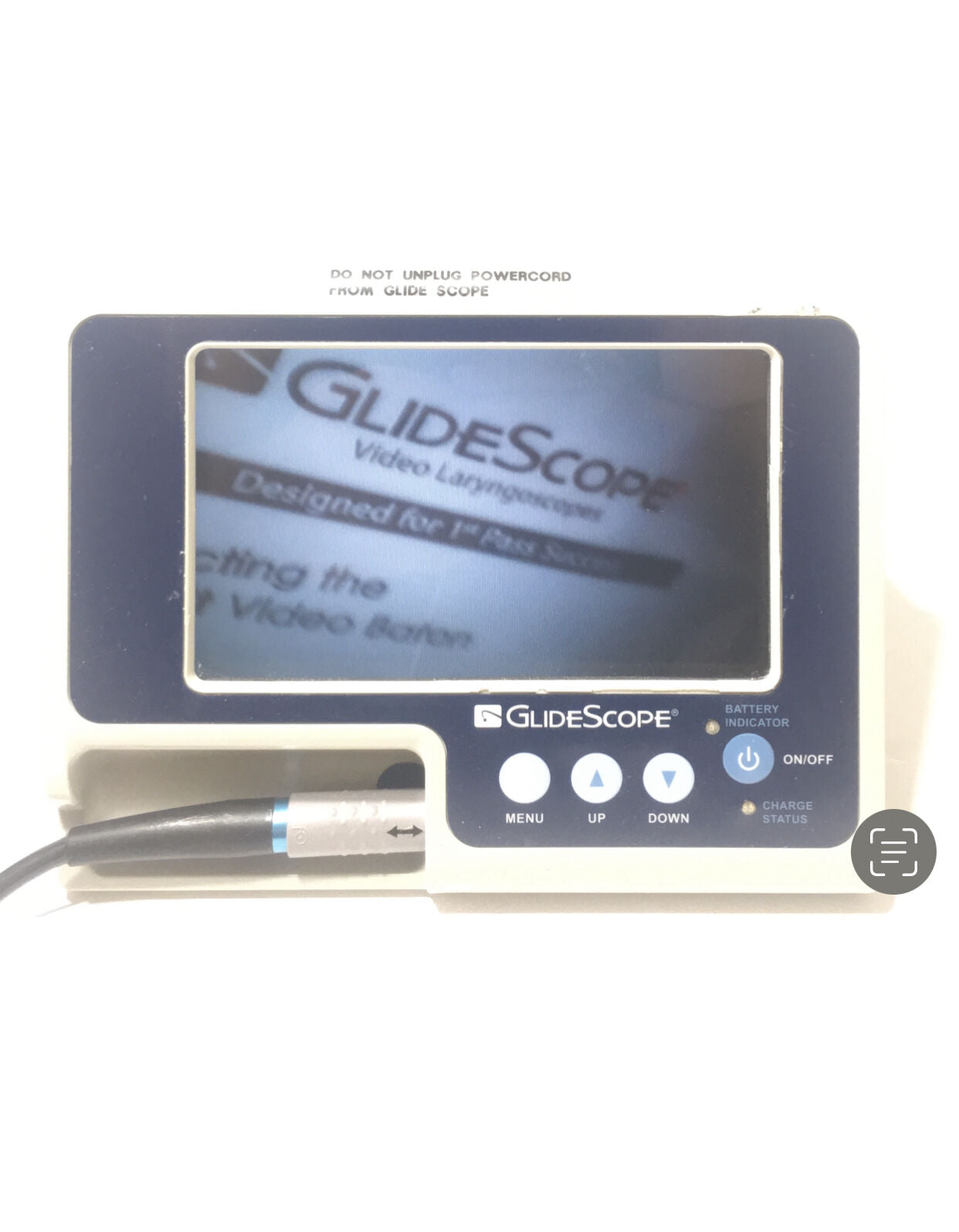 VERATHON Glidescope Portable GVL Video Laryngoscope Monitor W 3/4 Camera button