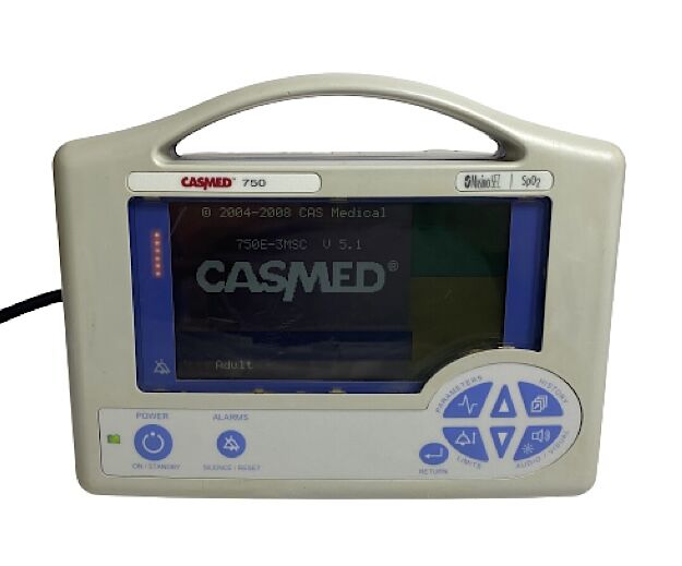 Cas Medical Systems Casmed 750 Masimo Set Spo2, ECG, EtCO2, & Temp Patient Monitor