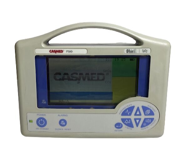 Cas Medical Systems Casmed 750 Masimo Set Spo2, ECG, EtCO2, & Temp Patient Monitor